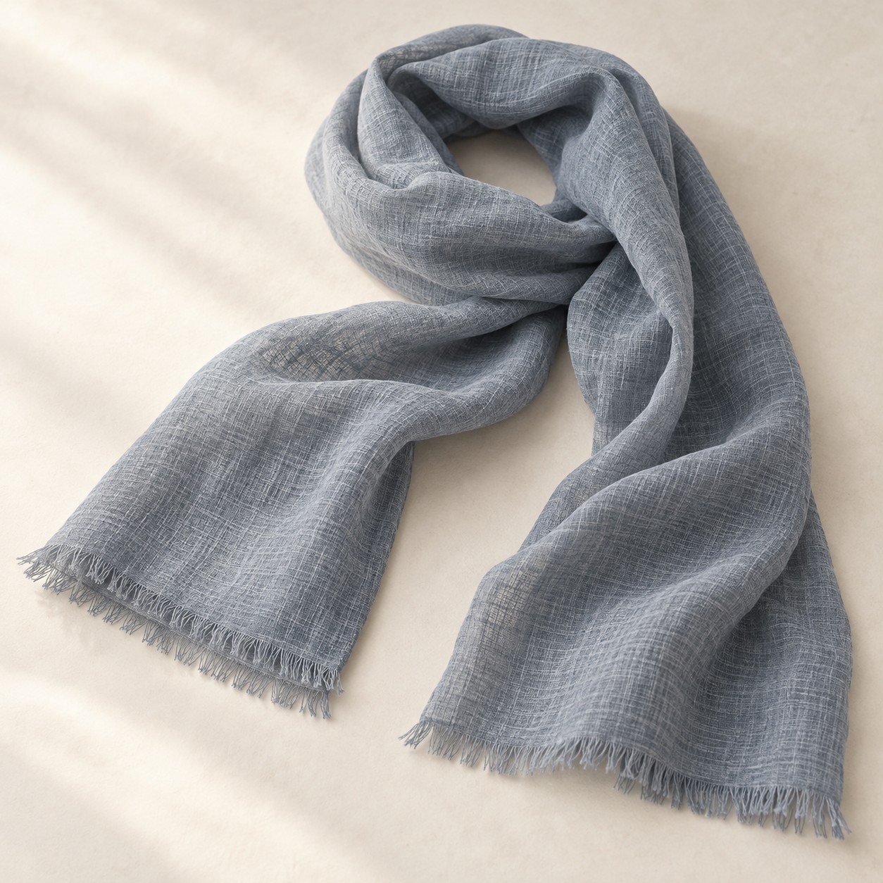 Blue gray Mist Linen Scarf